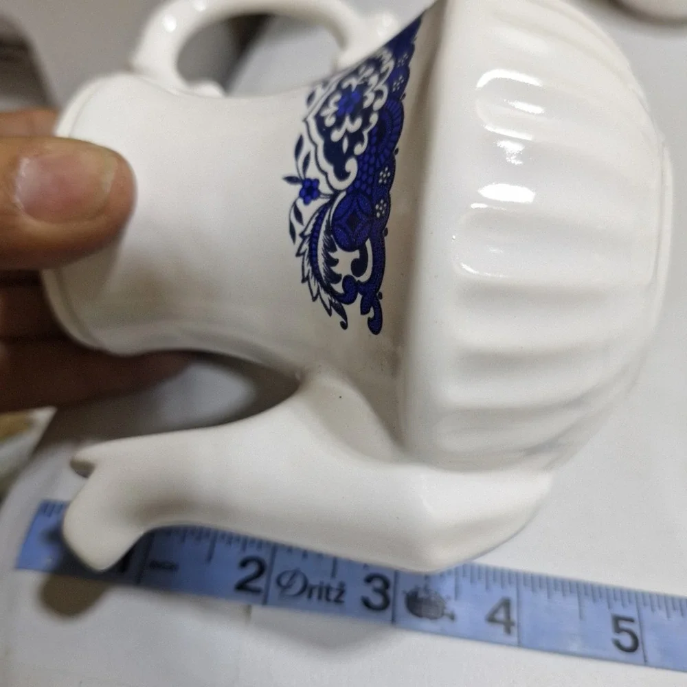 Vintage Blue Willow Miniature Tea Set 13 Pc Porcelain Tray Teapot Cups Saucers